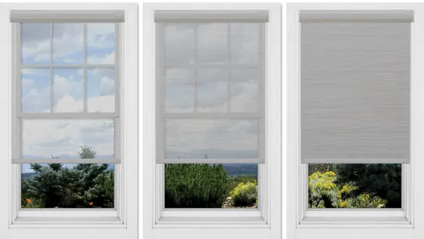 Light filtering and room darkening roller shade comparison